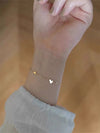 S925 Sterling Silver Heartshaped Women's Bracelet With Hearts Simple 18K Gold Plated Polishing Style
