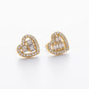 S925 Sterling Silver Heartshaped Zircon Earrings For Women Fashion Jewelry Electroplated