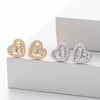 S925 Sterling Silver Heartshaped Zircon Earrings For Women Fashion Jewelry Electroplated