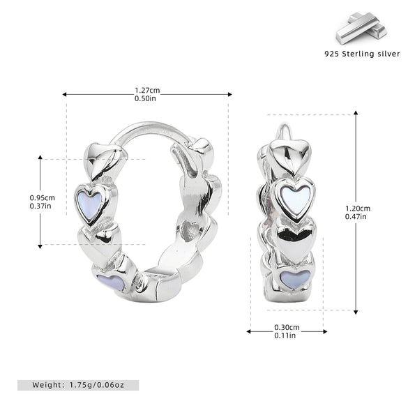 S925 Sterling Silver Heartshaped Zirconium Earrings Light Luxury Geometric Electroplated Jewelry For Women