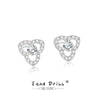 S925 Sterling Silver Hollow Clover Zircon Earrings For Women With Geometric Style And Electroplating Treatment