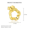 S925 Sterling Silver Hollow Petal Flower Zircon Earrings For Women