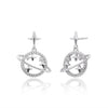 S925 Sterling Silver Hollow Planet Earrings With Inlaid Zircon And Star Design