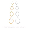 S925 Sterling Silver Hollow Tube Ring Earrings Geometric Retro Electroplated Women's
