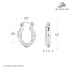 S925 Sterling Silver Hollow Tube Ring Earrings Geometric Retro Electroplated Women's