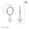 S925 Sterling Silver Hoop Earrings With Hollow Fivepointed Star Pendant For Women Simple Style