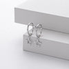 S925 Sterling Silver Hoop Earrings With Hollow Fivepointed Star Pendant For Women Simple Style