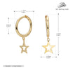 S925 Sterling Silver Hoop Earrings With Hollow Fivepointed Star Pendant For Women Simple Style