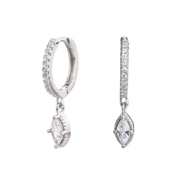 S925 Sterling Silver Horse Eye Diamond Electroplated Star Style Earrings