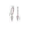 S925 Sterling Silver Inlaid Zircon Eardrop Earring Hip Hop Style