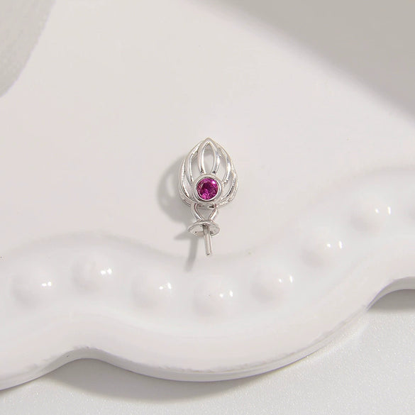 S925 Sterling Silver Inlaid Zircon Fourleaf Clover Pendant