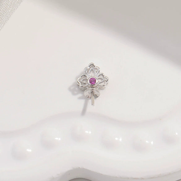 S925 Sterling Silver Inlaid Zircon Fourleaf Clover Pendant