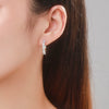 S925 Sterling Silver Inlaid Zircon Geometric Niche Design Women's Earrings
