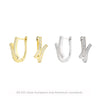 S925 Sterling Silver Inlaid Zircon Ushape Women's Earrings