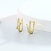 S925 Sterling Silver Inlaid Zircon Ushape Women's Earrings