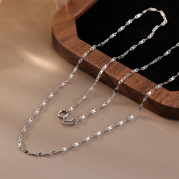 S925 Sterling Silver Ins Niche Pig Nose Clavicle Chain Necklace With Electroplating