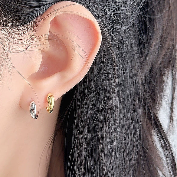 S925 Sterling Silver Inverted Teardrop Geometric Earrings Electroplated Highend Women's