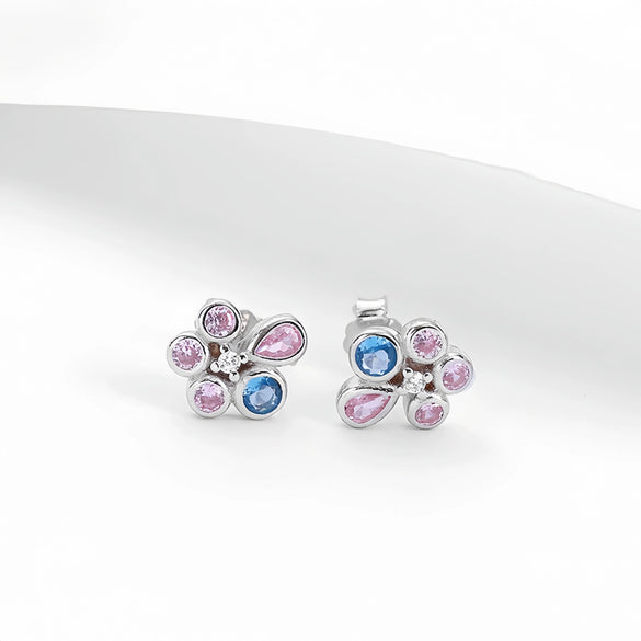 S925 Sterling Silver Irregular Flower Jewelry For Women Sweet Fresh Style