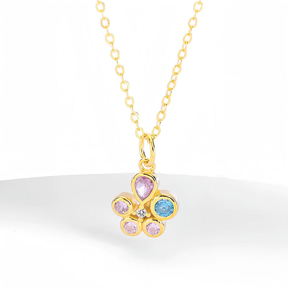 S925 Sterling Silver Irregular Flower Jewelry For Women Sweet Fresh Style