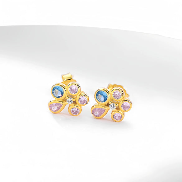 S925 Sterling Silver Irregular Flower Jewelry For Women Sweet Fresh Style