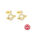 S925 Sterling Silver Irregular Ladder Square Geometric Bow Water Drop Zircon Electroplated Minimalist Women's Drop Earrings