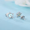 S925 Sterling Silver Irregular Star Moon Earrings Electroplated Jewelry Accessories For Women