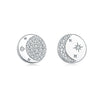 S925 Sterling Silver Irregular Star Moon Earrings Electroplated Jewelry Accessories For Women