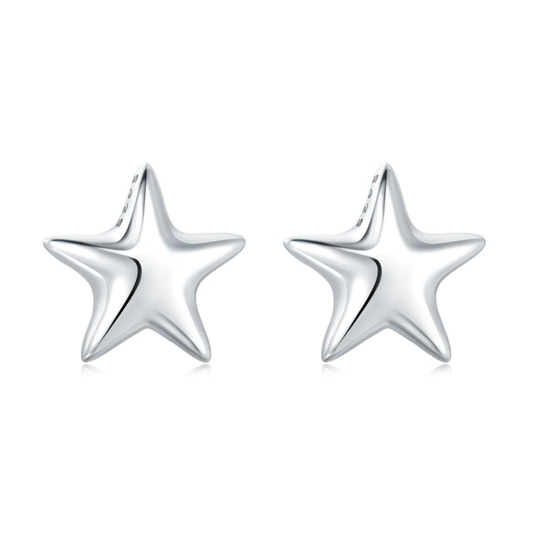 S925 Sterling Silver Irregular Star Moon Earrings Electroplated Jewelry Accessories For Women