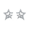 S925 Sterling Silver Irregular Star Moon Earrings Electroplated Jewelry Accessories For Women
