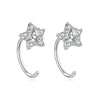 S925 Sterling Silver Irregular Star Moon Earrings Electroplated Jewelry Accessories For Women