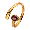 S925 Sterling Silver 18K Gold Plated Spirit Snake Zodiac Crystal Ring With Gems
