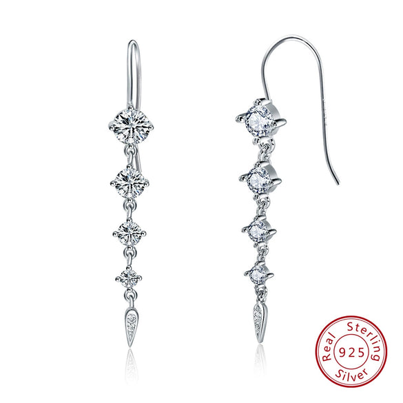 S925 Sterling Silver Leaf Geometric Zircon Stud Earrings For Women Electroplated Fine Jewelry Wholesale
