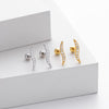 S925 Sterling Silver Leaf Shaped Electroplated Women's Fashionable Piercing Earrings With Zircon