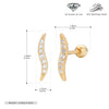 S925 Sterling Silver Leaf Shaped Electroplated Women's Fashionable Piercing Earrings With Zircon