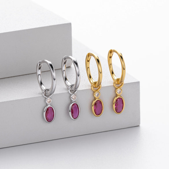 S925 Sterling Silver Light Luxury Geometric Earrings Electroplated