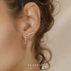 S925 Sterling Silver Light Luxury Geometric Zirconia Insert Ear Clip Women's Fashion Tassel Earrings