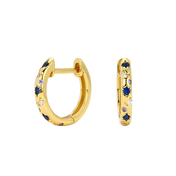 S925 Sterling Silver Light Luxury Ushape Inlaid Zircon Earrings