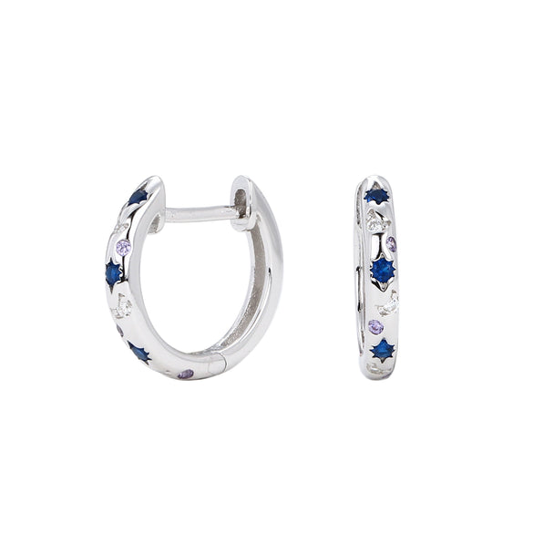 S925 Sterling Silver Light Luxury Ushape Inlaid Zircon Earrings