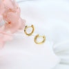 S925 Sterling Silver Light Luxury Ushape Inlaid Zircon Earrings