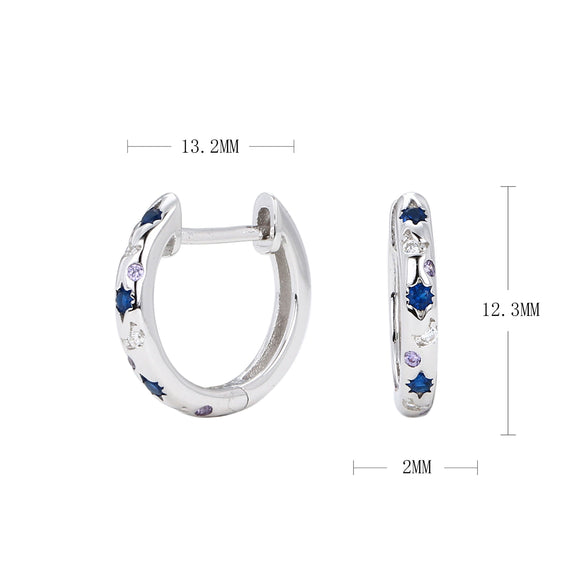 S925 Sterling Silver Light Luxury Ushape Inlaid Zircon Earrings