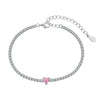 S925 Sterling Silver Light Luxury Women's Bracelet With Heart Drop Geometric Shapes Electroplated
