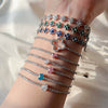 S925 Sterling Silver Light Luxury Women's Bracelet With Heart Drop Geometric Shapes Electroplated