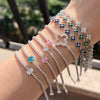 S925 Sterling Silver Light Luxury Women's Bracelet With Heart Drop Geometric Shapes Electroplated