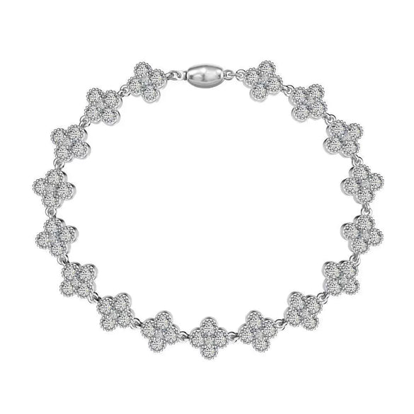 S925 Sterling Silver Light Luxury Women's Bracelet With Heart Drop Geometric Shapes Electroplated