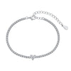 S925 Sterling Silver Light Luxury Women's Bracelet With Heart Drop Geometric Shapes Electroplated