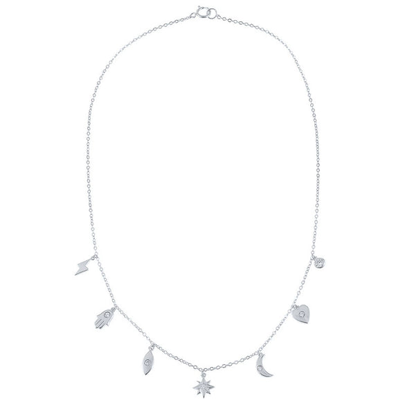 S925 Sterling Silver Lightning Star Geometric Pendant Clavicle Necklace With Electroplating Design