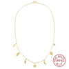 S925 Sterling Silver Lightning Star Geometric Pendant Clavicle Necklace With Electroplating Design