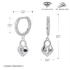 S925 Sterling Silver Lock Inlaid Stone Fashion Earrings For Women