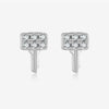 S925 Sterling Silver Lock Key Earrings Microinlaid Zircon Electroplated Platinum 18K Gold Fashion Unisex