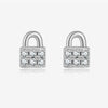 S925 Sterling Silver Lock Key Earrings Microinlaid Zircon Electroplated Platinum 18K Gold Fashion Unisex